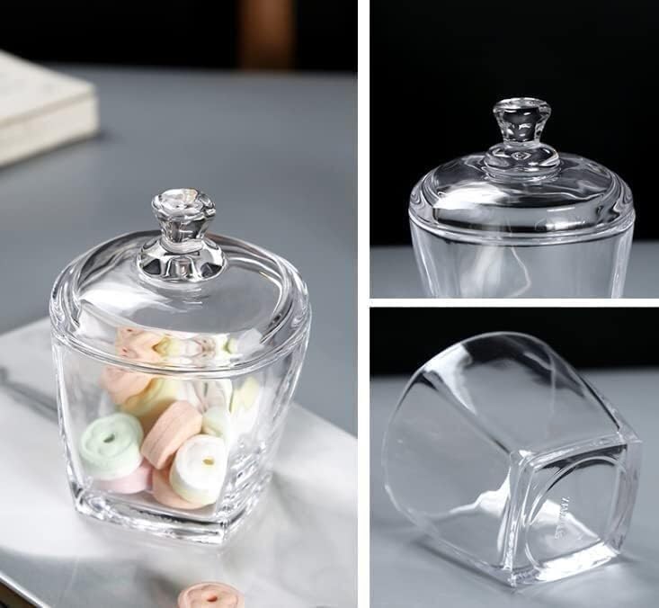 Sucrier, Sucriers en verre, plats à bonbons, pots de stockage, collation avec couvercle