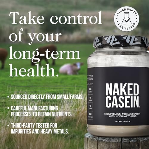 Image of NAKED Casein - Vanilla Micellar Casein Protein - 5 Pound Bulk, NSF Certified, GMO-Free, Gluten-Free, Soy-Free, Preservative-Free - Stimulate Muscle Growth - Enhance Recovery - 61 Servings