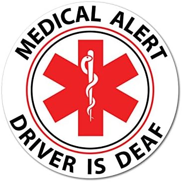 Driver is Deaf Reflective Decals - for Car Bumpers & Windows - Weatherproof & UV Resistant - Indoor & Outdoor Use - 2.25 x 2.25 Inches (2 Small Circle Decals) image 4