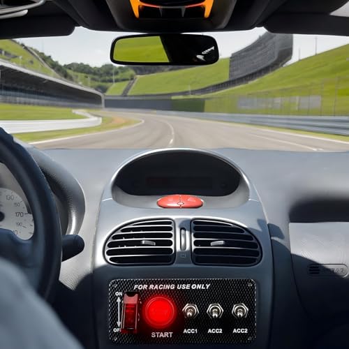 image for Geloo Ignition Switch Panel 12V Racing Car Engine Start Push Button Sw