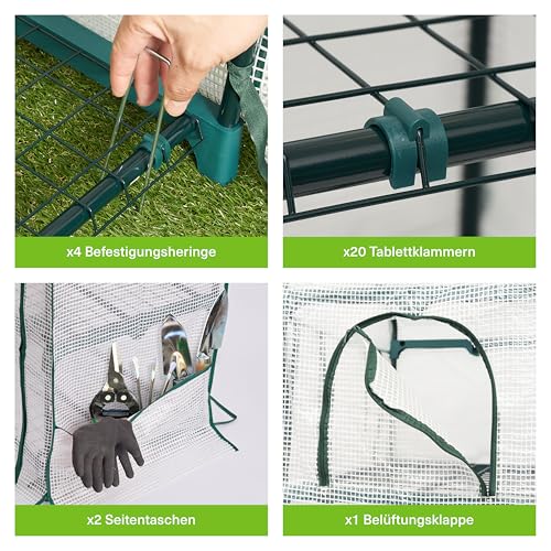 Bramble - Premium Garten Foliengewächshaus für Balkon & Terrasse mit 4 Etagen, Stahlrahmen & Verstärkter PVC-Abdeckung - Stabil & Einfach zu Montieren - 160x69x49cm