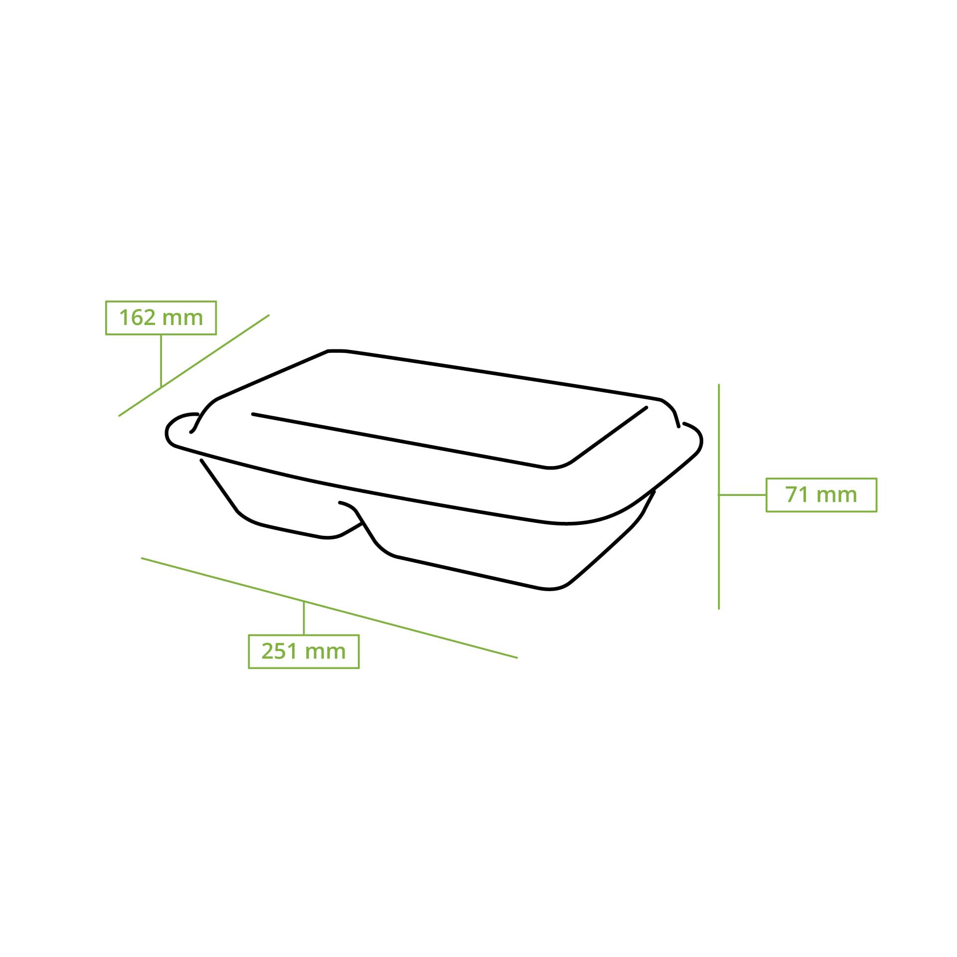BIOZOYG Cuenco orgánico desechable biodegradable de bagazo de caña de azúca r650ml I Caja almuerzo 2 divisiones con tapa I 500 cuencos rectangular para menú 25 x 16,5cm blanco