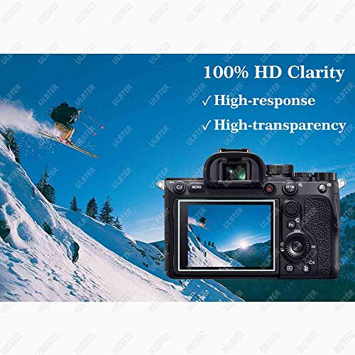 Image of ULBTER 3 Pack A7RIV Screen Protector & Hot Shoe Cover, 9H Hardness Tempered Glass, Anti-Scratch, Anti-Fingerprint, Anti-Dust, 99.99% HD Clarity, Fits Sony Alpha A7R IV, III, II, A7 III, II | Tempered Glass for A7R III A7R II A7RIV A7RIII A7RII A7R4 A7R3 A7R2 & 2 Hot Shoe Cover 0.3mm 9H Hardness Anti-Bubble