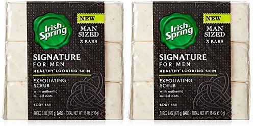 (Pack of 2) Irish Spring Signature for men, 3 bars per pack=6 bars