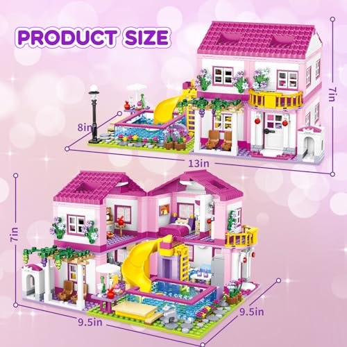 Summer Villa Friends Building Set for Girls, Compatible with Lego Friends, Educational Toy for Kids 8-12+ - 1018 PCS