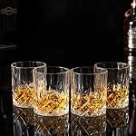 KANARS Whiskey Glasses Set of 4 - 300ml Old Fashioned Cocktail Glass - Premium Crystal Tumblers for Scotch, Whisky, Bourbon, Rum and Vodka - Unique Gift for Father's Day