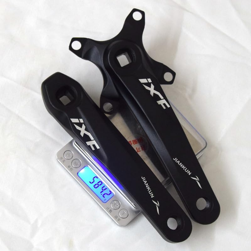 HIMALO Mountain Bike Crank Arm Set 170mm 104BCD Square Taper Bike Crankset 4 Claws Aluminum Alloy Cranks Left and Right(Blue)