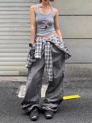 Striped Baggy Parachute Pants Y2k Track Pants Unisex Streetwear Fashion Drawstring Sweatpants3