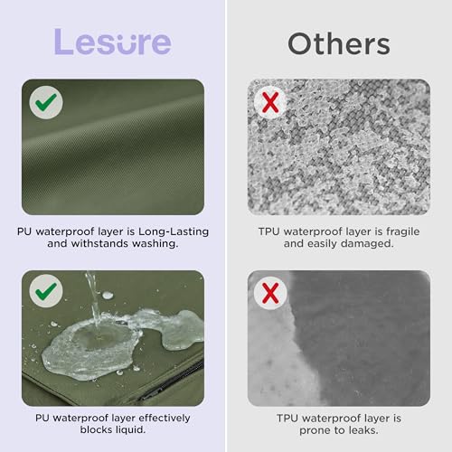 Image of LE SURE Outdoor Waterproof Dog Beds Large Sized,Orthopedic Pet Mat,36x27In | Crate Pad for Dogs with Oxford Fabric Surface,Removable Washable Cover,Egg Foam Kennel Pads,Non slip Bottom,Green