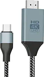 Cabo USB-C para HDMI 4K – Espelhe o Celular na TV - Ultra HD – Plug & Play – Cabo Reforçado de 1,2 Metros – Compatível com Android, Notebooks, Projetores, Smart TVs