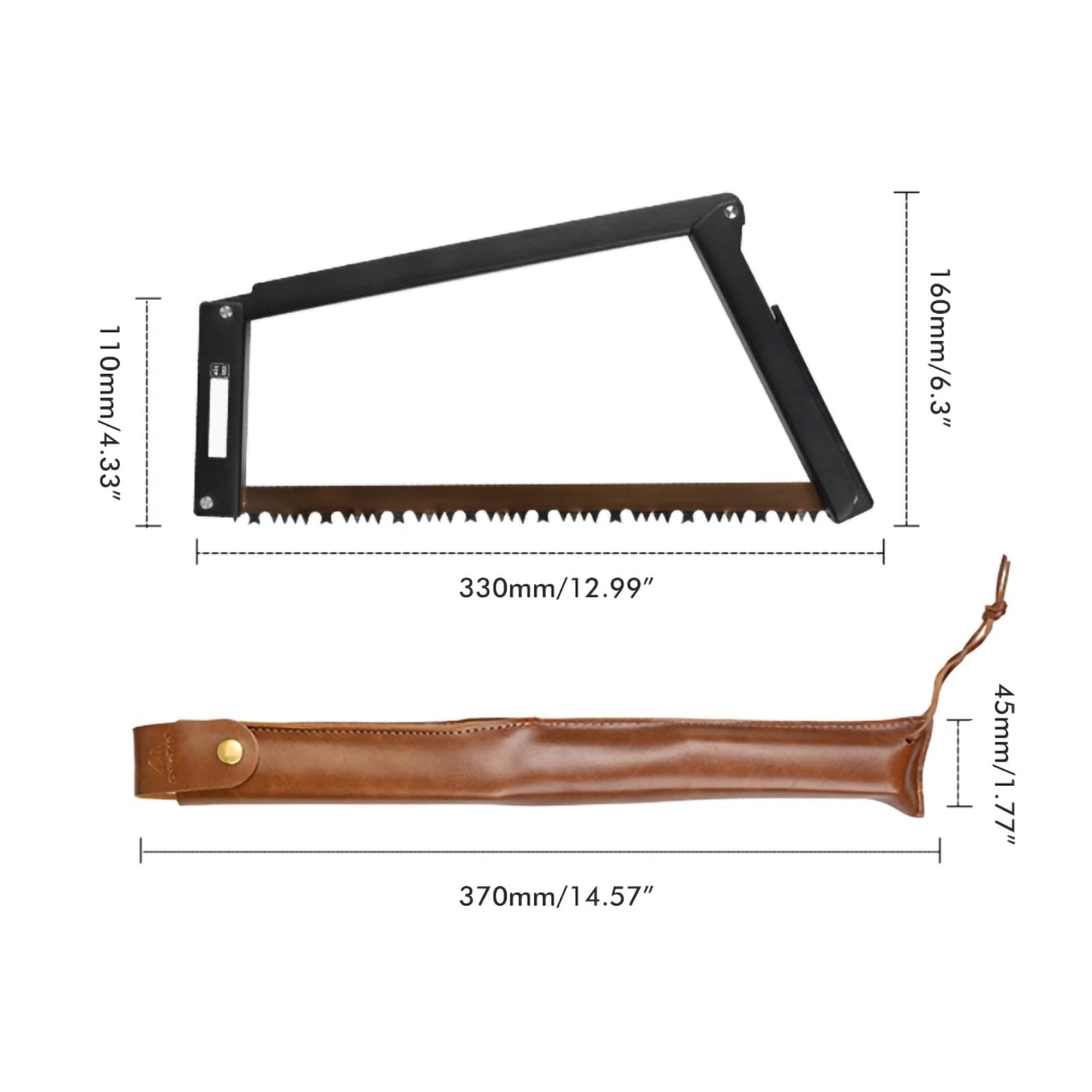 Folding Bow Saw,Rectangular Camp Saw Folding Hand Saw for Backpacking Hiking Camping Pruning and Bushcraft (black)