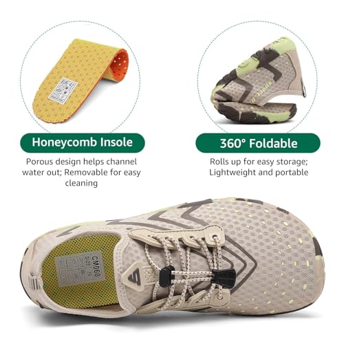 Image of SAGUARO Water Shoes for Women - Barefoot Quick-Dry Aqua Sock, Lightweight, Breathable for Swimming, Beach and Outdoor Activities Size 5.5-10.5