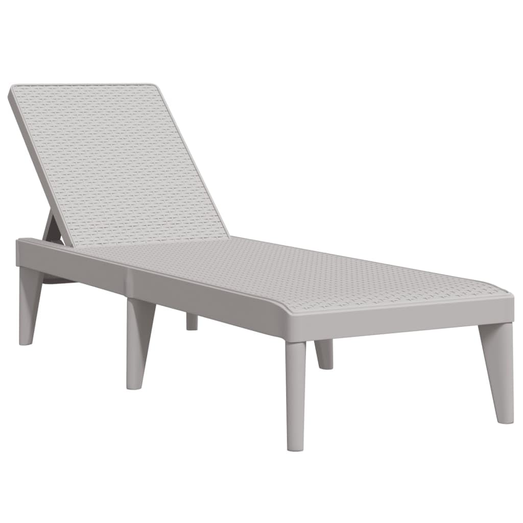 Sonnenliege Grau 186x60x29 cm PP Gartenliege Rattan-Optik