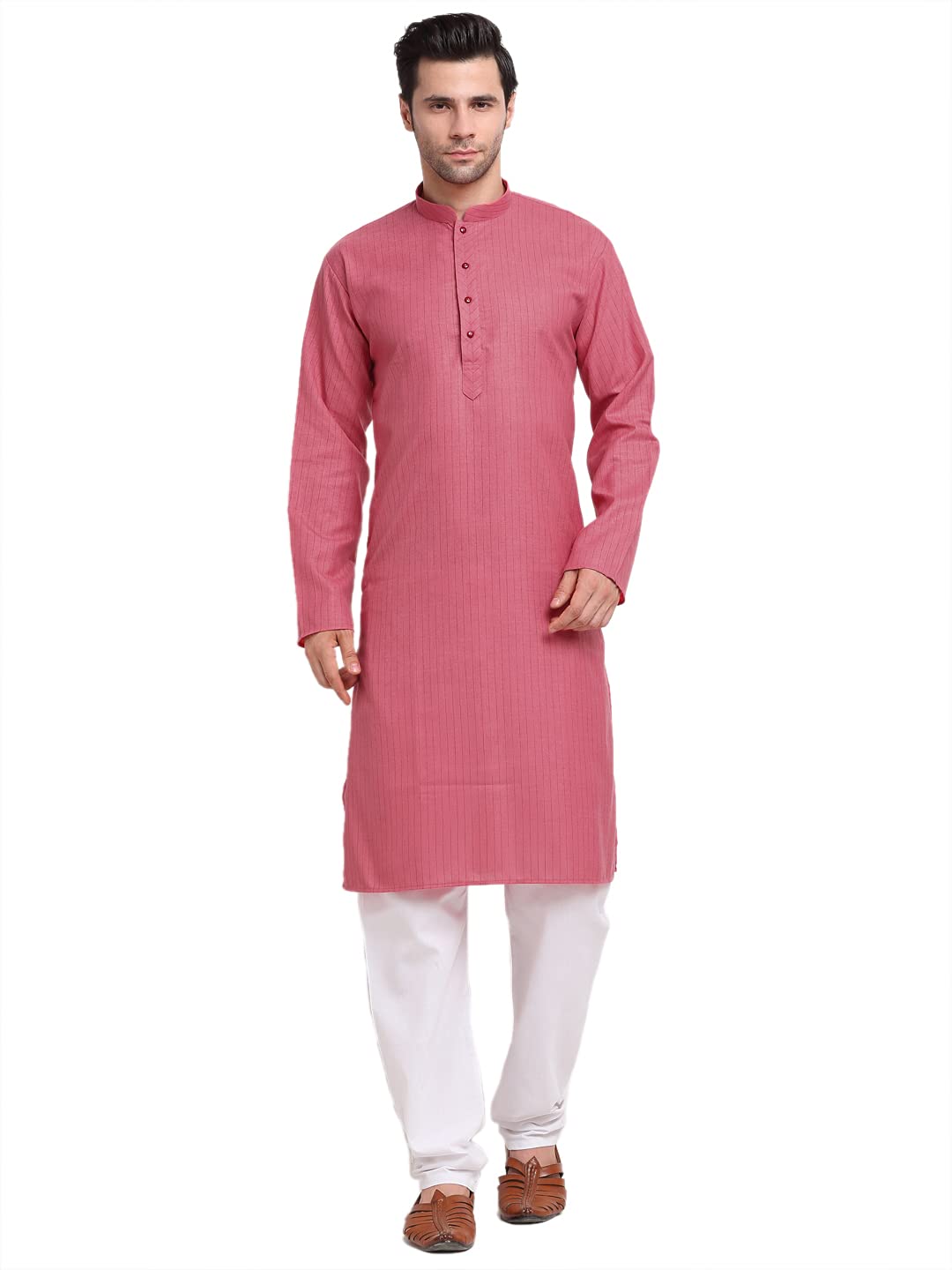 KRAFT INDIA Men Cotton Striped Kurta Pyjama Set