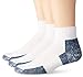 thorlos Unisex JMX Knöchel-Laufsocke mit maximaler Polsterung, Weiß/Marineblau (3 Paar), Large (3er Pack)