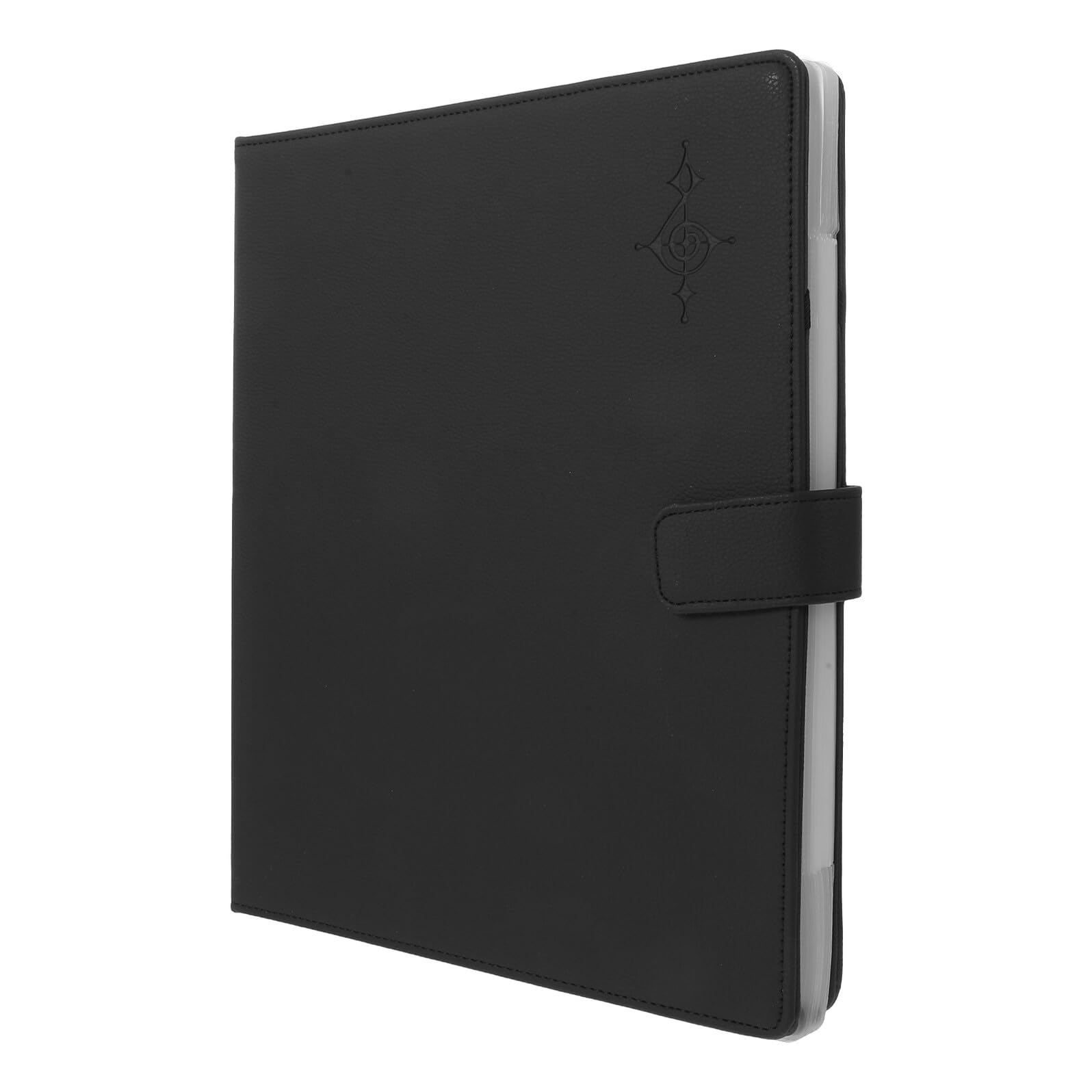 Toddmomy Carpeta de Partituras de Cuero Sintético Negro, 9 Anillas Aplicables con Numeración de Páginas, Organizador para Músicos, Compatible con Piano y Guitarra, para 30 Hojas Interiores