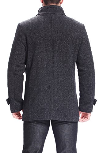 BGSD Men Samuel Herringbone Wool Blend Single Breasted Bibbed Walking Car Coat4