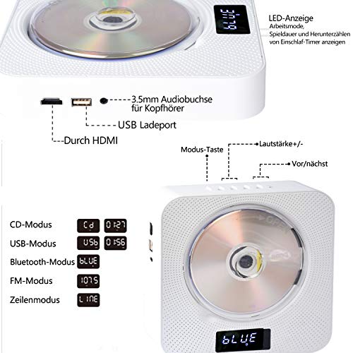 Lettore DVD/CD Bluetooth Lettore CD Portatile
