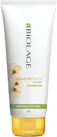 Biolage Smoothproof Conditioner For Frizzy Hair | Provides Humidity Control & Anti-Frizz Smoothness | With Camellia Flower | Natural & Vegan (196gms)