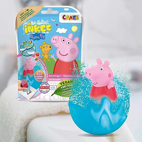 Miniatura 6 de INKEE Bombas de Baño Niños Peppa Pig con Sorpresa - Pack 8 | Bombas baño sorpresa con sello coleccionable, aceite de almendras y aroma a fresa - veganas, sin microplásticos