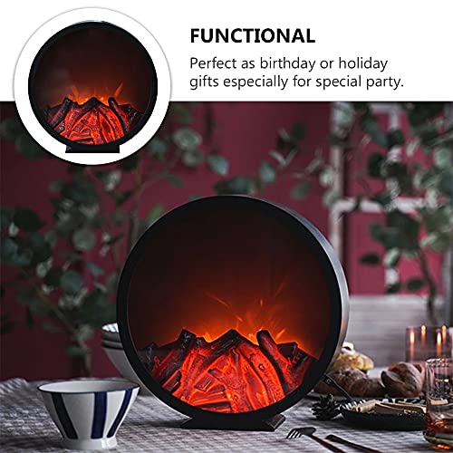 N / B Lampada da Tavolo a Fiamma Finta Camino a