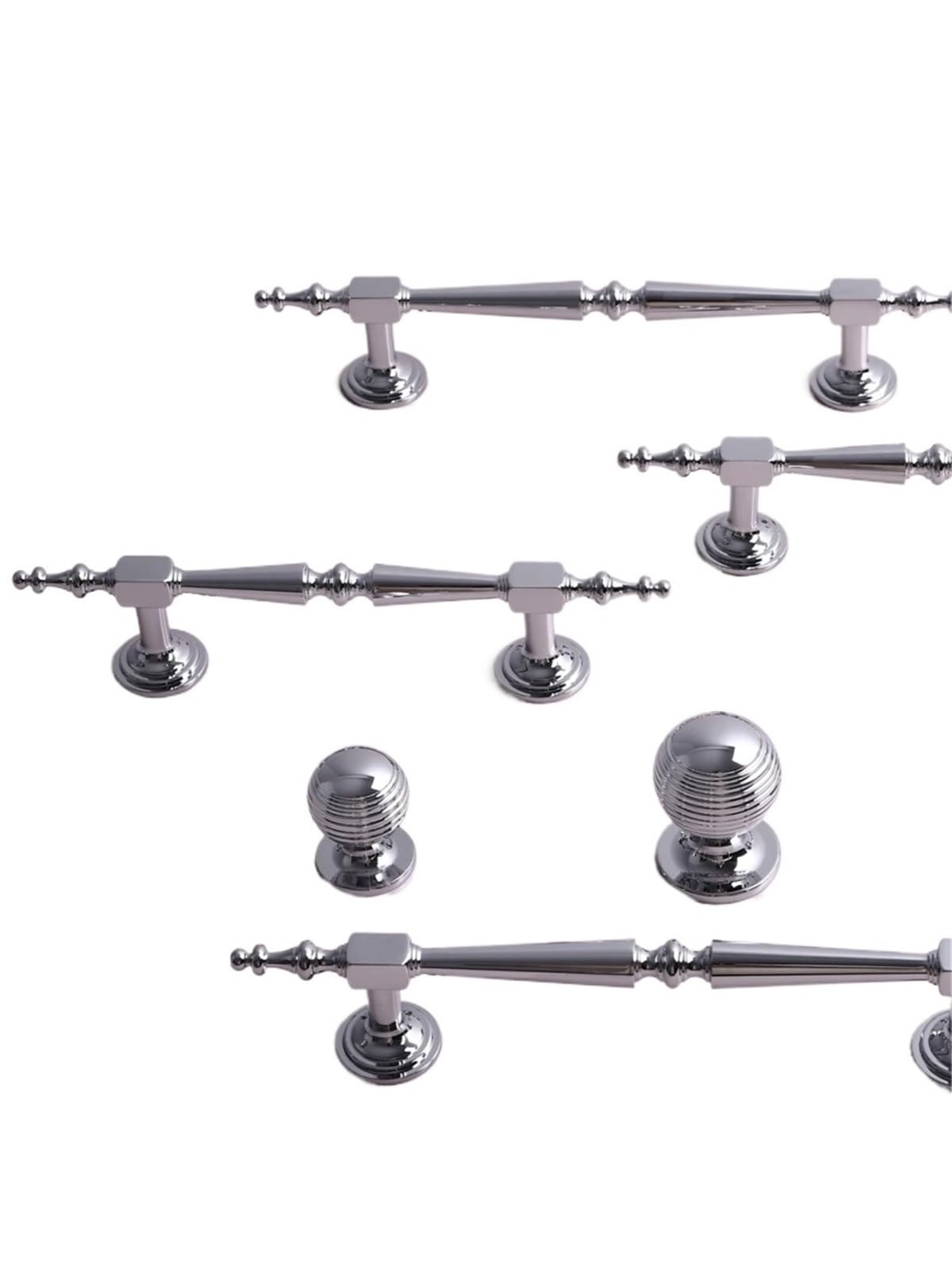 Gwyzax 914.30-Cb Antique Cabinet Pulls 2Pcs Solid Brass Cabinet Knobs Chrome Silver, 25Mm 30Mm Drawer Pulls For Kitchen Wardrobe