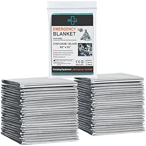Emergency Blanket (12-Pack) ,Emergency Foil Blanket? Perfect for Outdoors, Hiking, Survival, Marathons or First Aid