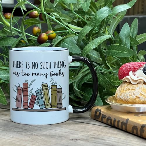 Taza de café para amantes de libros 11oz blanca miniatura 4