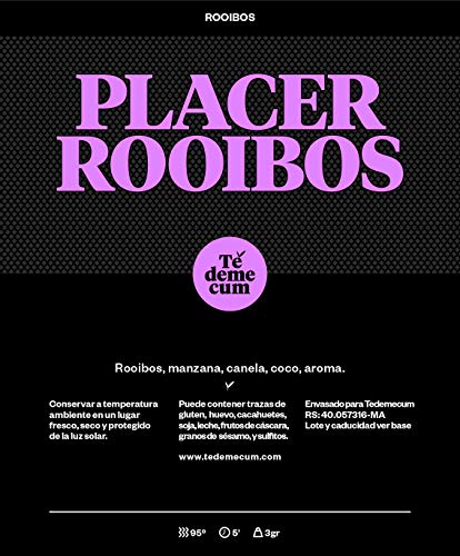 ROOIBOS PLACER PREMIUM Gourmet 100gr. Rooibos, manzana, coco y canela. - Imagen 3