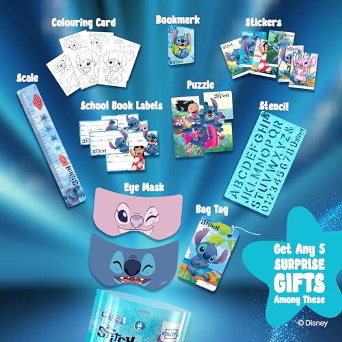 Image of Shuffle Stitch Surprise Gift Bag for Kids | 6-in-1 Disney Stitch Activity & Stationery Set with Mega Surprise | Birthday Return Gift