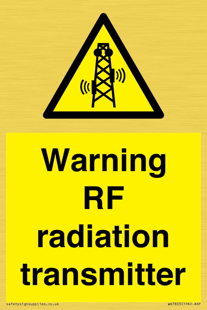 Warning RF radiation transmitter Sign - 100x150mm - A6P