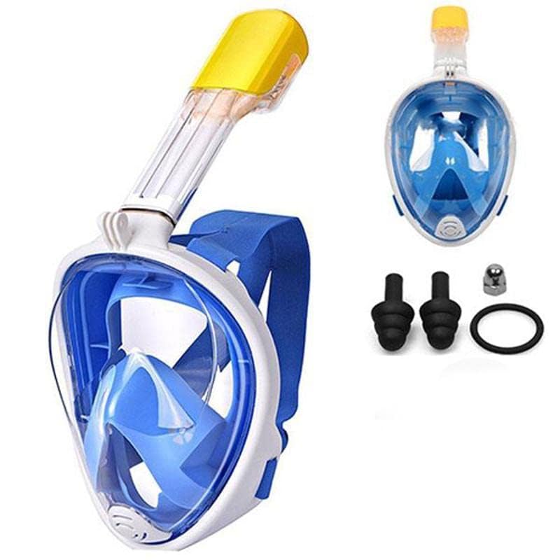 Inllex 180° Panoramic View Snorkel Mask Full Face Scuba, Dive and Swim Set for Kids Youth Adult Women Men | Easier Breath with Dry Anti-Fog Anti-Leak for Travel Beach Sea Underwater Swimming Pool (A)