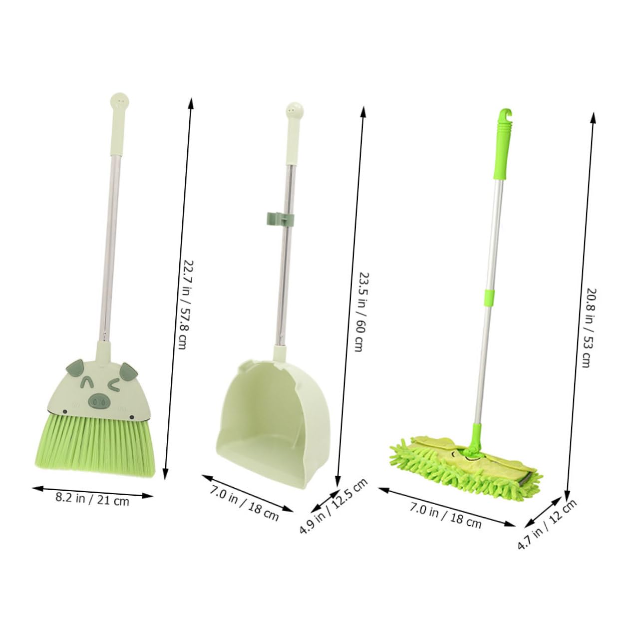 Giocattolo Pulizia Scopa Miniatura Paletta e Mop Colorati in Plastica e Acciaio Inossidabile Leggero e Facile da Usare per Ragazzi e Ragazze Stimola Coordinazione e Responsabilità