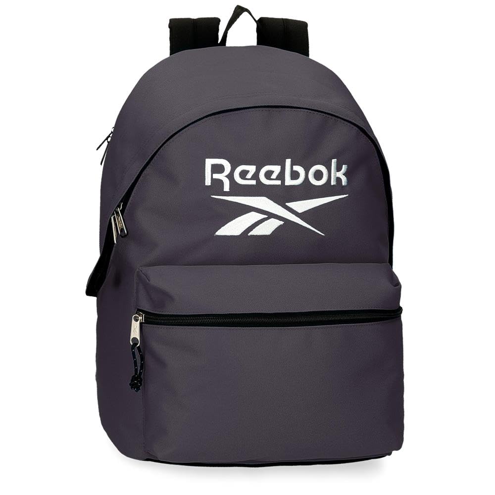 Reebok Boston Zaino scuola doppio scomparto adattabile a carrello portatile 15,6 pollici grigio 31 x 45 x 15 cm Poliestere by Joumma Bags, grigio, 31x44x17.5 cms, Zaino per laptop doppio scomparto
