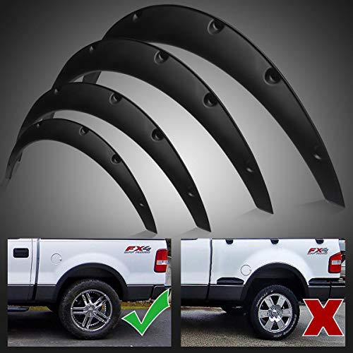 Yuehuamech 4Pcs Car Fender Flares Universal Car Auto Wheel Upper Fenders Arch Cover Trim Extra Wide Body Wheel Arches Wheel Brow Fenders Wheel Arch Protectors for Car Jeep Off-road SUV Decor