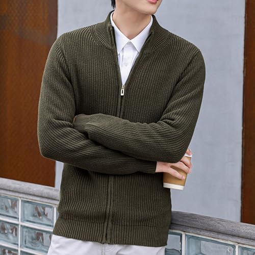 Men's Stand-up Collar Cardigan Slim Fit Knitted Sweater Cardigans Full Zip Up Knit Sweaters Cardigan3
