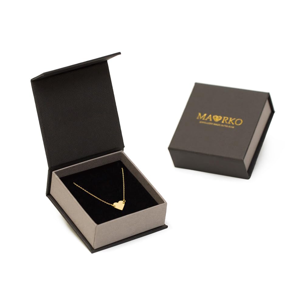 MARKO Bracciale da donna in oro 333 con cuore – vero oro 8 carati – bracciale da donna regolabile 17 – 19 cm – Personalizzabile con incisione regalo per donne