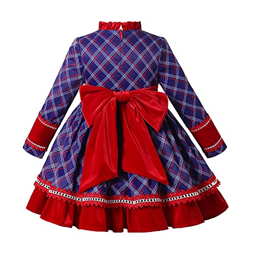 Pettigirl Girls Winter Vintage Burgundy Fashion Plaid Lace Ruffle Clothing Kids Teenage Stylish Holiday Dresses Suits2