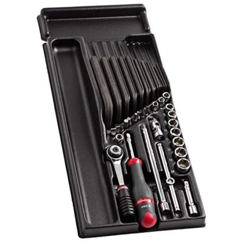 FACOM Steckschlüssel-Set 1/4 Zoll – 36-teilig Mit Nüssen, Bits, Ratsche & Verlängerungen (metrisch)