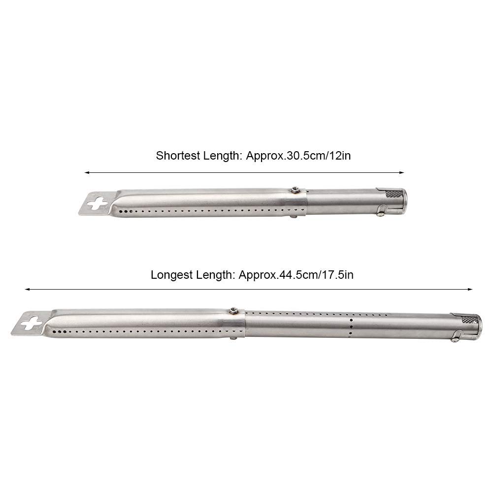 4 quemadores universales ajustables extensibles de 30,5 a 44,5 cm, juego de tubos para quemador de acero inoxidable, reemplazo de la parrilla de gas para barbacoa