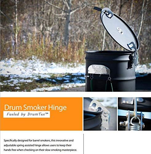 Miniatura 4 de Bisagra de tapa UDS asistida por resorte para bisagra de fumador de tambor de acero inoxidable de 55 galones