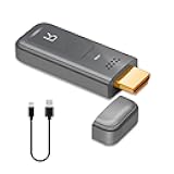 ‌Wireless HDMI Adapter 2-in-1 Transmitter & Receiver, 4K/1080P Dual-Band Extender up to 196ft, Plug & Play for TV/Projector/PC, Ultra-Low Latency 0.01s, Includes USB-C/Micro/Mini HDMI Adapters(Gray)