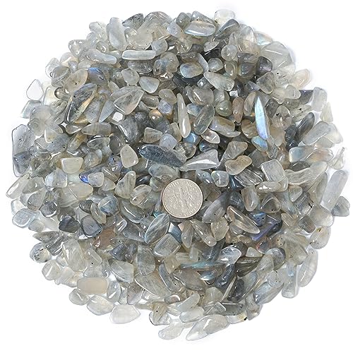 Image of ZenQ 1 lb Crystal Chips, Tumbled Stone Chips for Crafts | Polished, Undrilled Gemstones for Resin Art, Vase Filler, Plant Decor, Candle Making, and DIY Projects