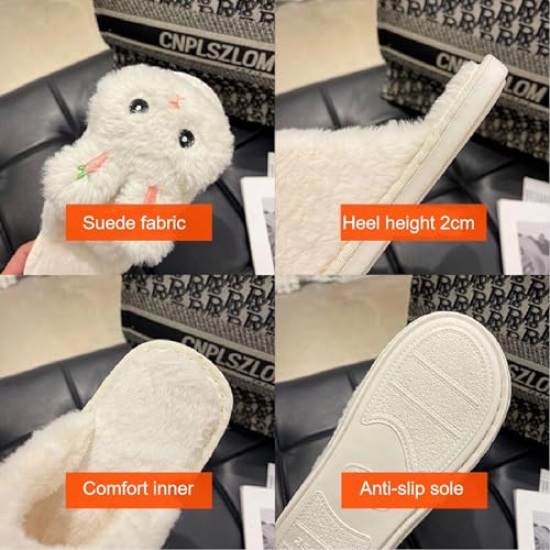 Bunny Slippers Funny Animal Slippers Bunny Indoor Warm Plush Slippers Cute Kawaii Cartoon Rabbit House Slippers Birthday Holiday Gifts for Girls Ladies2