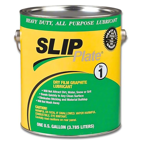 Slip Plate No. 1 Graphite Lubricant, 1 Gallon Can – Dry Film Coating for Metal, Wood, Concrete, Plastic | High Temp -75°F to 450°F | Rust Protection & Friction Reducer for Industrial Use