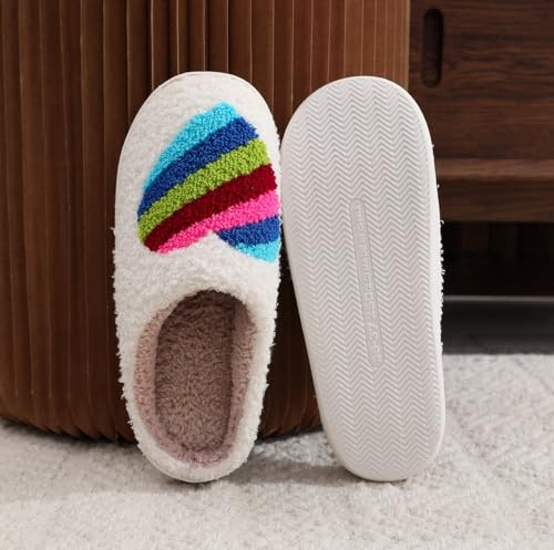 Image of LNERIP Slippers Winter Womens Mens Fluffy Plush Slippers Animals Cute Cartoon House Slippers Cuddly Warm Shoes Indoor Outdoor Girls Women