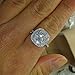 CHWLNJN Fashionable 925 Sterling Silver Shiny Full Diamond Ring Cushion Cut 4 Carat 5A Cubic Zirconia Ring Declaration Eternal Engagement Wedding Ring Ladies Luxury Jewelry Gift (9)