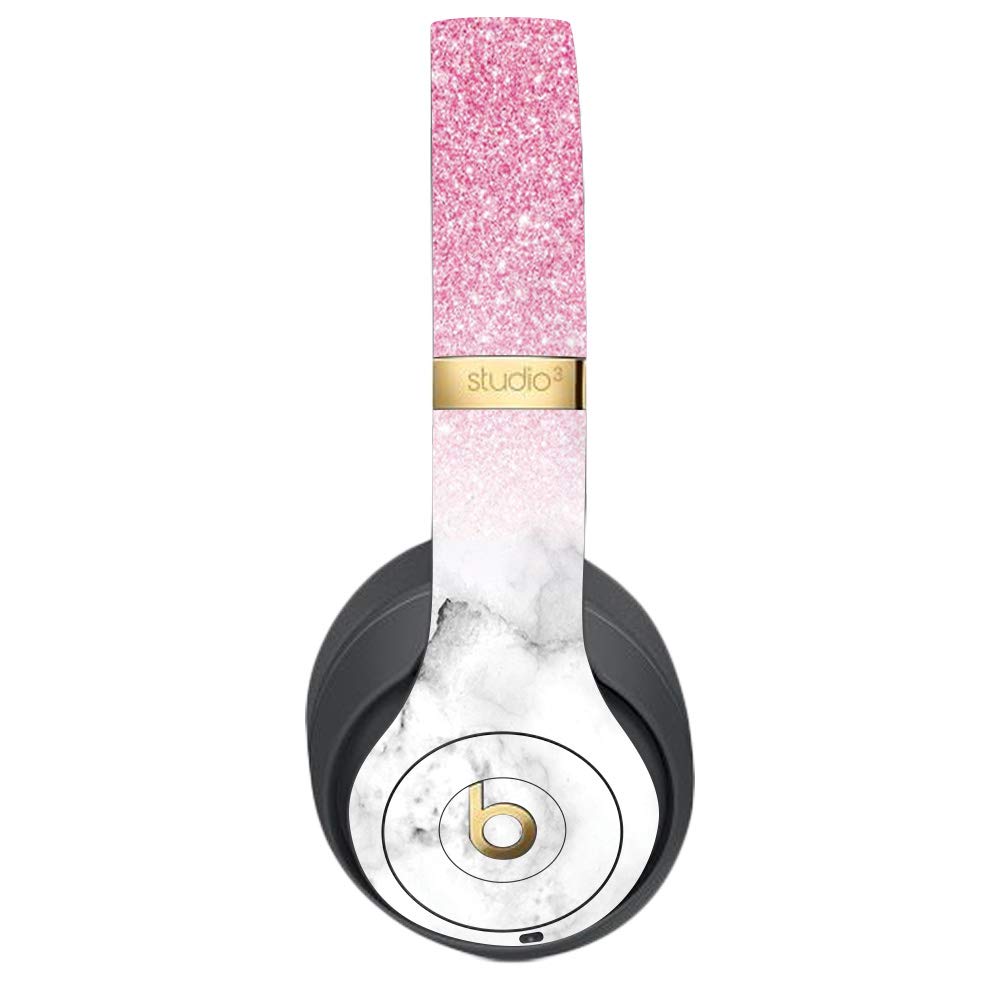 MightySkins Skin Compatible with Beats Studio 3 Wireless - Marble Glitz | Protective, Durable, and Unique Vinyl Decal wrap Cover | Easy to Apply,
