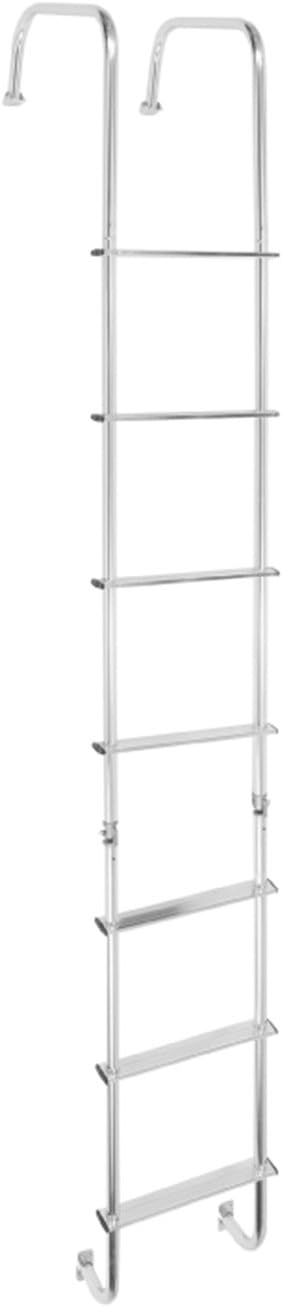 Stromberg Carlson LA-401 Universal Exterior RV Ladder, Heavy-Duty Rear Ladder for Travel Trailers & Campers, Roof Access, Durable Silver Finish, Easy Installation, Universal Fit, Silver