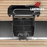 LANDMANN Grill gazowy Triton PTS 2.0 | Premium grill gazowy z pokrywką z podwójnymi ściankami i termometrem w pokrywie | ruszt do grillowania z emaliowanego żeliwa zapewnia doskonały branding